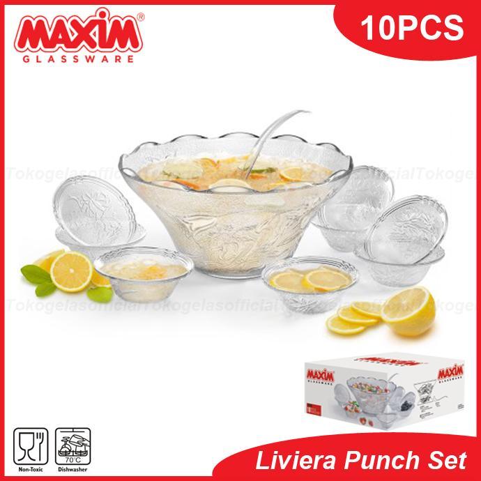 ~Harga Special~ MAXIM Punch Set Mangkok Es Besar - Wadah Kaca - Mangkok Minuman Buah Es Segar - Gift