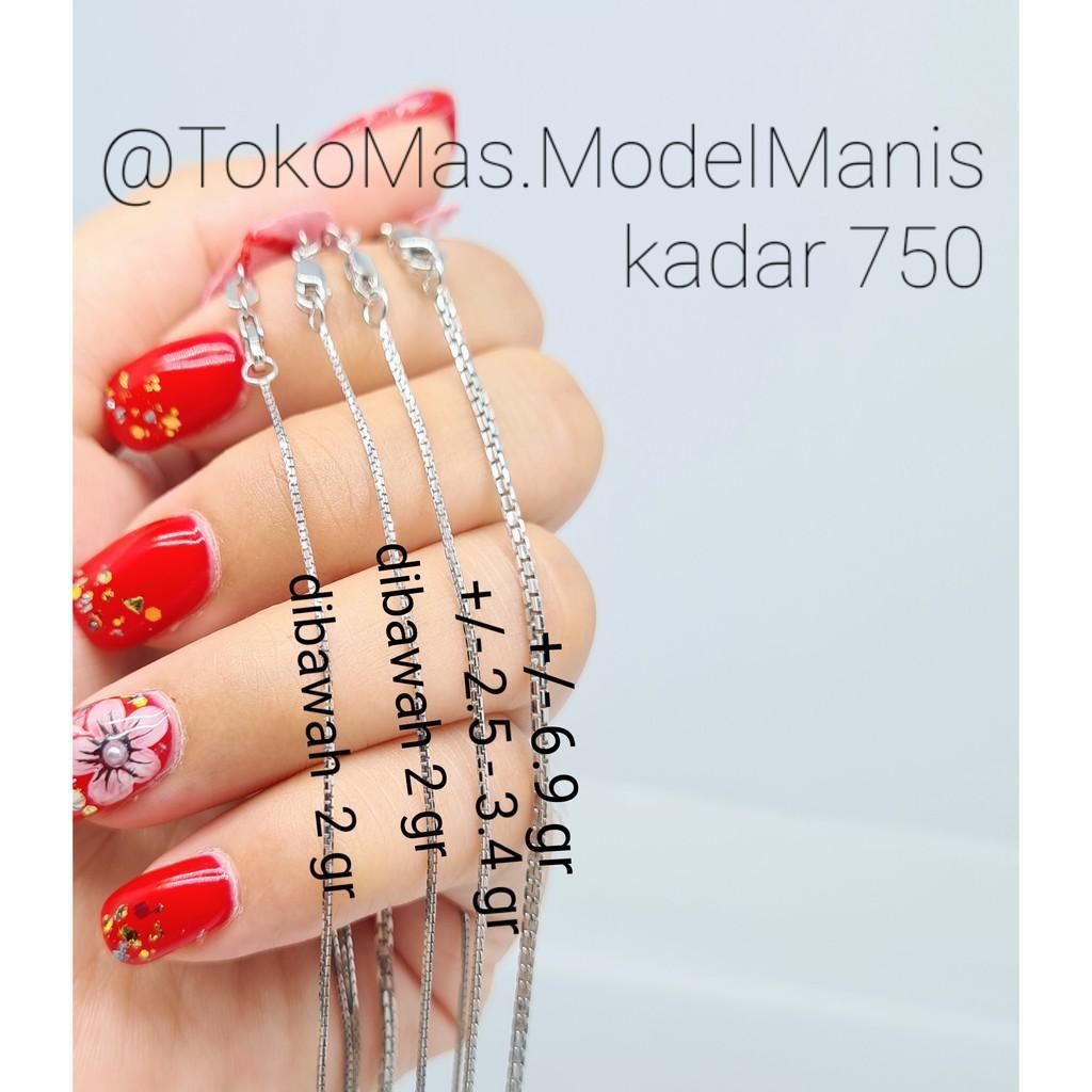 Kalung Santa Italy Kilap Emas Putih Kadar Si 750