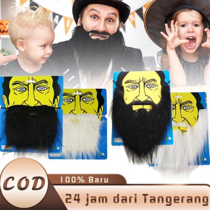 NUWAX Jenggot Kumis Palsu Kumis Jenggot Palsu Brewok Pesta Halloween