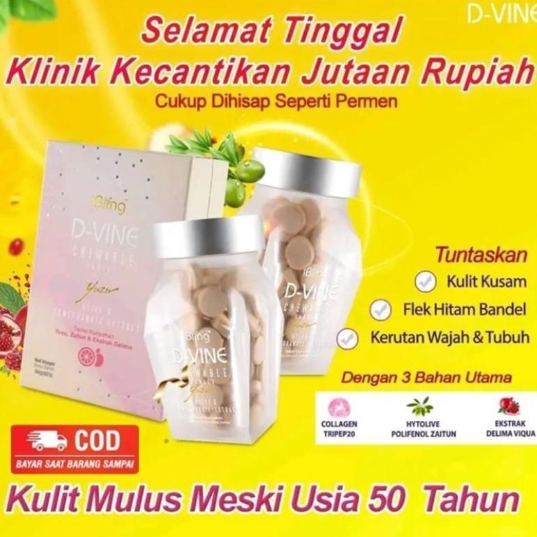 DelOnA- D VINE COLLAGEN ORIGINAL DVINE PERMEN KOLAGEN PEMUTIH ASLI OBAT PEMUTIH KULIT BADAN SELURUH 