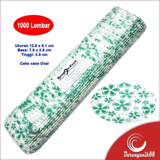 New- Kertas Bolu Kukus Oval 129mm 1000 Lembar Risol Cake Case Cup Cake