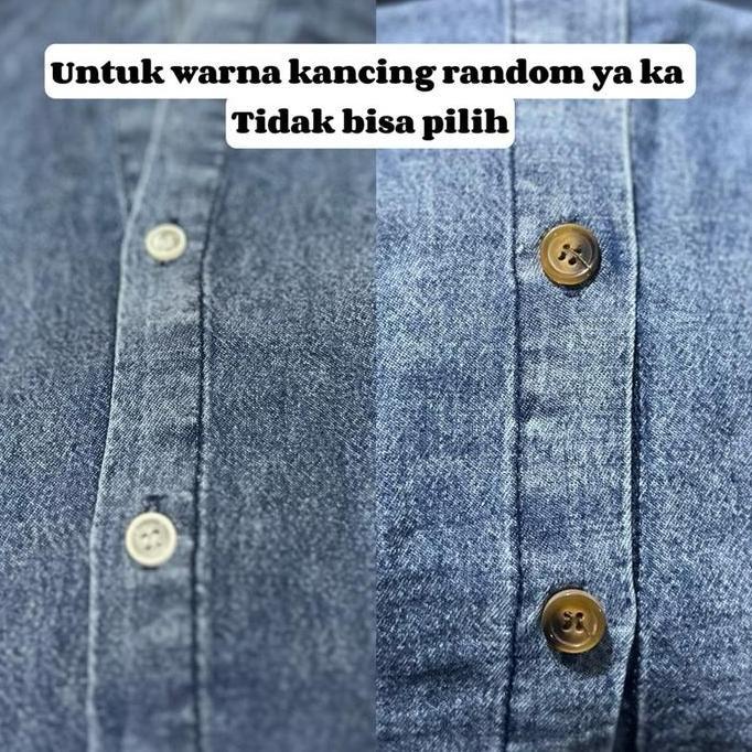 Terpopuler- 8308 Setelan Kemeja Jeans 7/8 Wanita |One Set Ld110