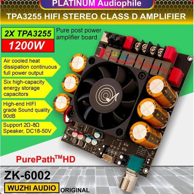 TPA3255 Amplifier Class D Stereo Hifi HD Sound High Power 600W+600W 1200W Original ZK-6002