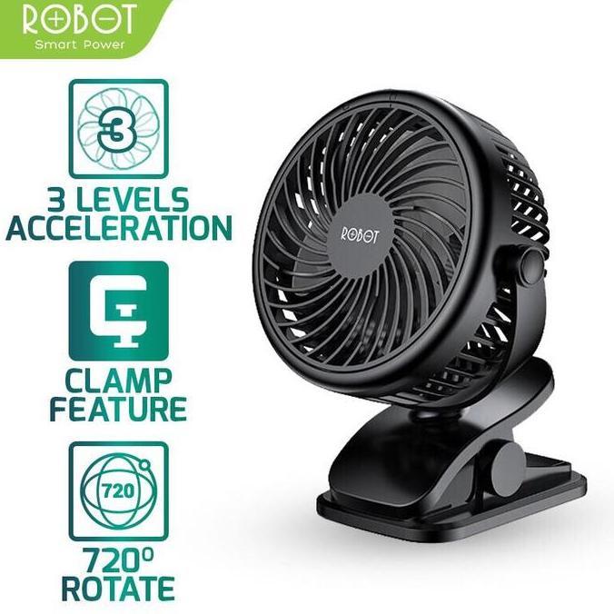 New- ROBOT Kipas Angin Kecil / Mini Fan Portable RT-BF10 Garansi