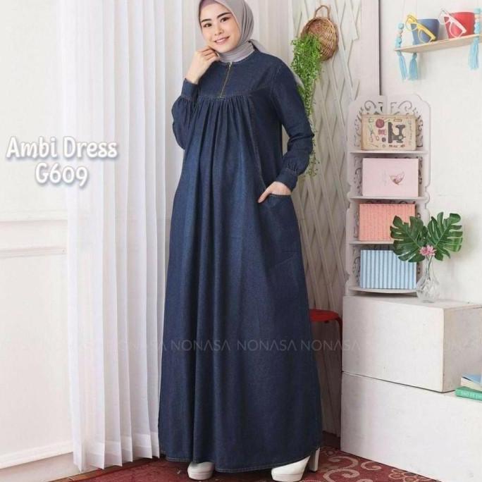 New- Gamis Jeans Elena Size S M L XL XXL / Dress / Baju Muslim / Pakaian Wa