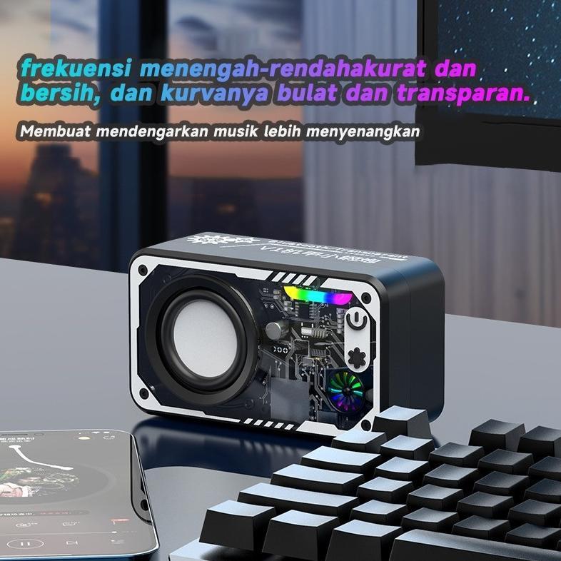 BIG PROMO Speaker Bluetooth Cyberpunk Bluetooth Speaker Double Subwoofer Music Speaker Salon Bluetoo