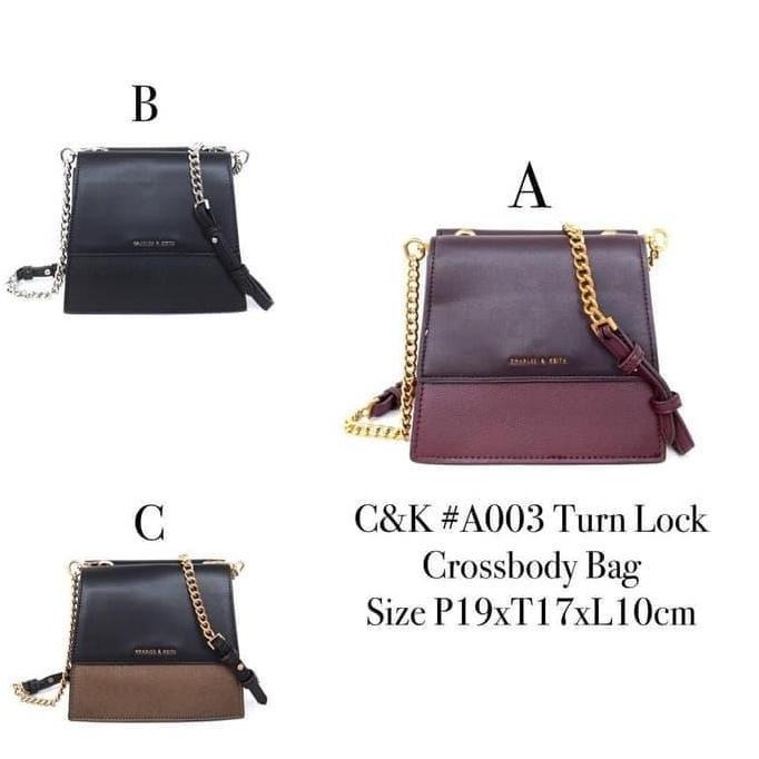 Tas Charles & Keith A003 Turn Lock Crossbody bag