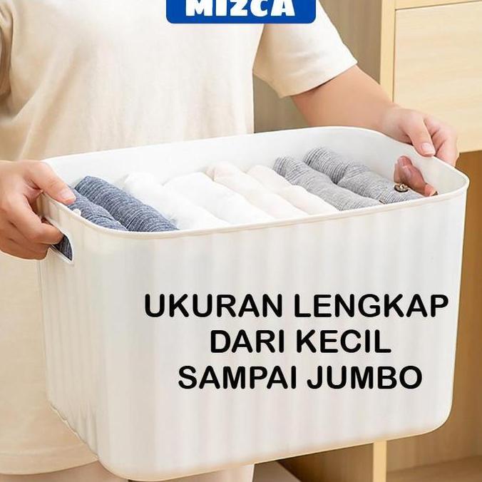 endahratnasih67 - mizca storage box plastik susun dengan tutup extra besar organizer serbaguna
