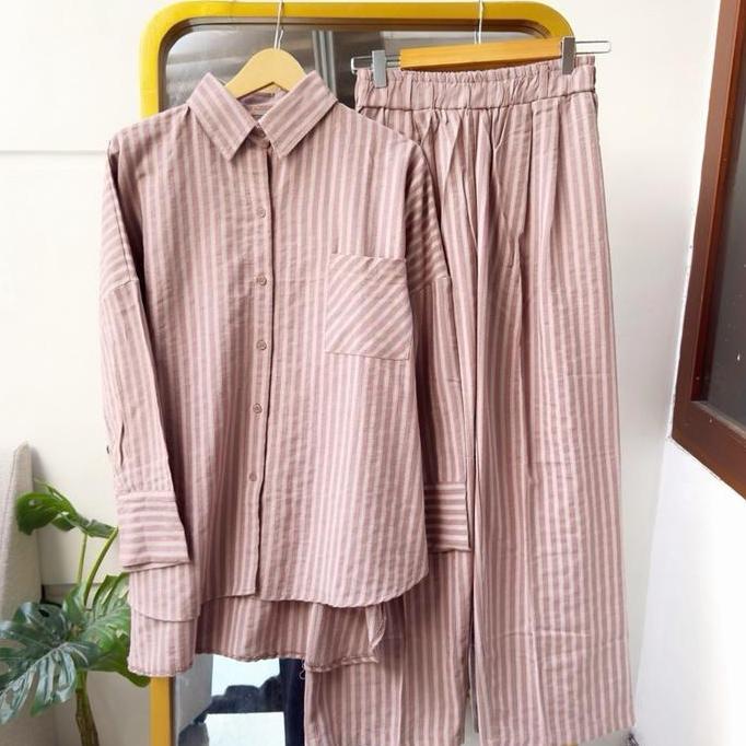 Tierra One Set Salur Kerah Kemeja Belt Pinggang One Set Premium
