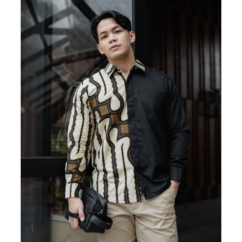 Kemeja Batik Pria NUC.ID Arya 03 (Hitam-Cream)