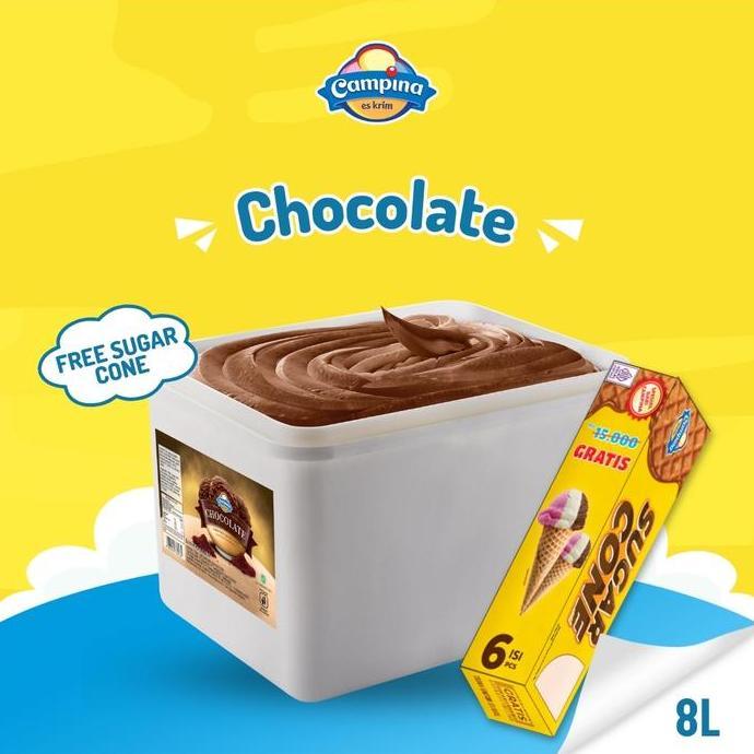 Campina 8 Liter Chocolate - Es Krim