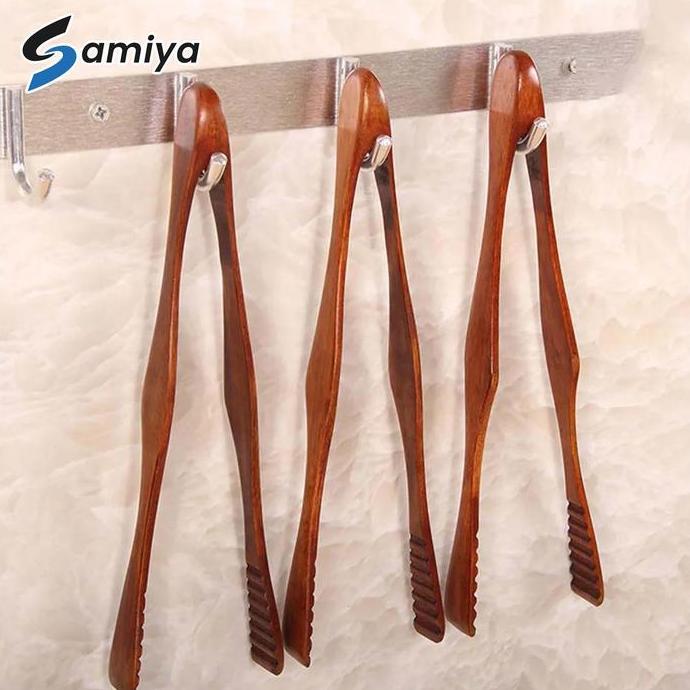 Kithch- Capitan Makanan Kayu / Wooden Food Tong Clip Bbq Meat Bread Dessert