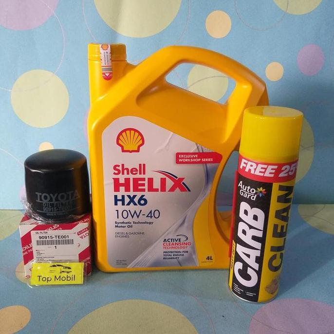 MONOXOM Paket oli Shell HX6 10W-40 Kijang 4K 5K 7K Corolla KE 20 30 70 DX (3)
