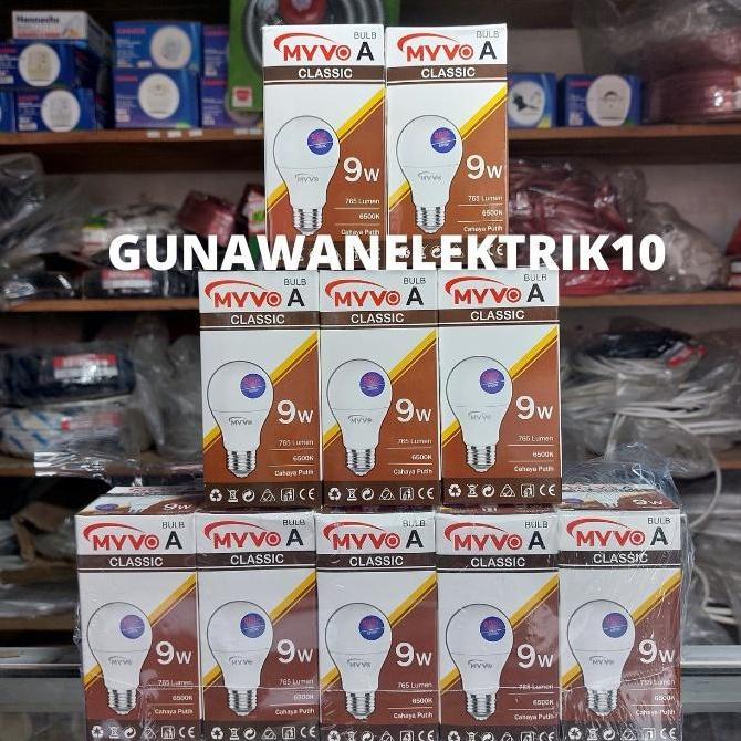 Best- PAKET 10PCS LAMPU MYVO LED CLASSIC 9 WATT, MYVO 9W BERGARANSI