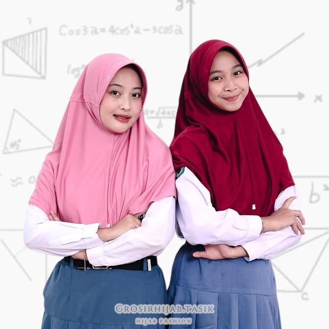 Grade Ori Kerudung Sekolah Ukuran (M,L,Xl) Model Rabbani Innova Pita Serut ( Kw ) Tutup Anak Tk Sd S