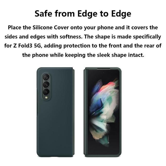 Silicone Full Case For Samsung Galaxy Z Fold 3 Fold3 5G Soft Cover Casing