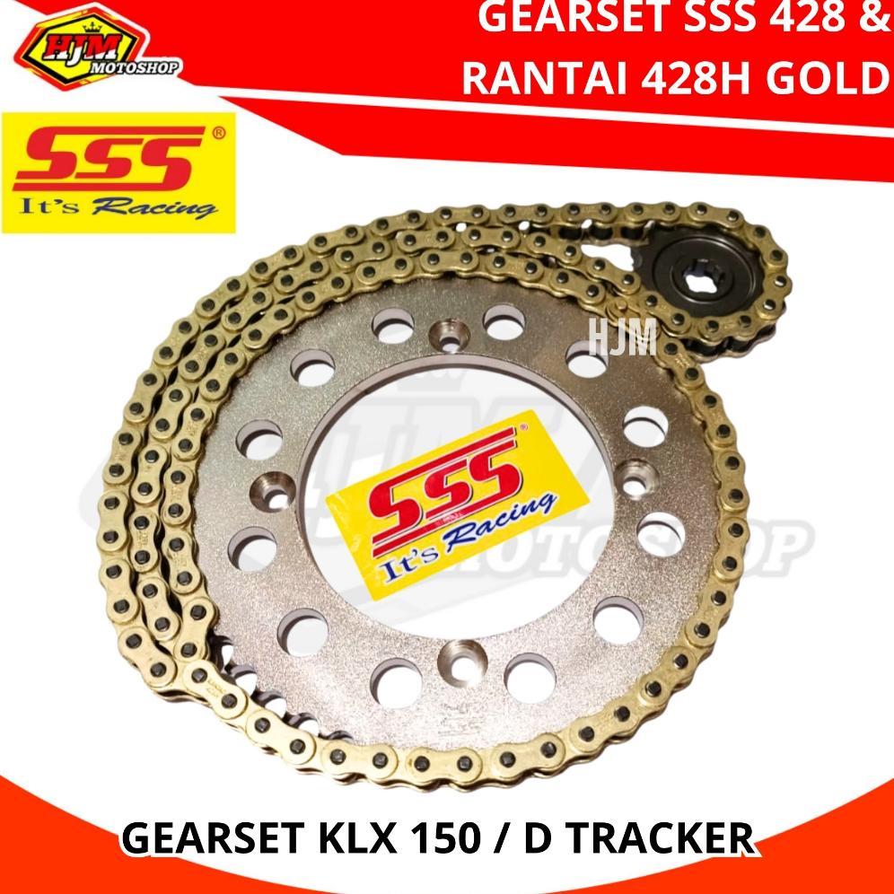 GEARSET SSS 428 KLX 150 / D TRACKER 150 & RANTAI 428H GOLD