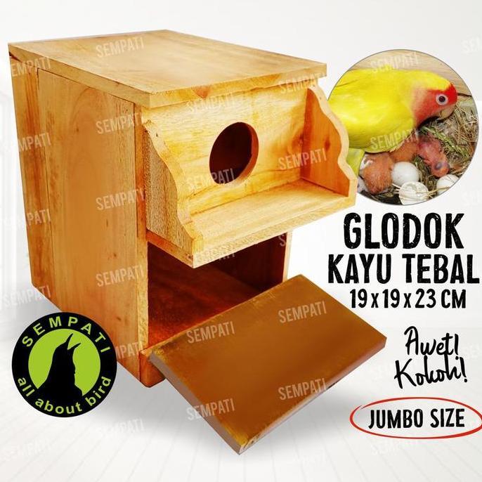 Glodok Kayu Topi Tempat Sarang Ternak Breeding Koloni Bertelur Burung Lovebird Kenari Parkit GLTOPI
