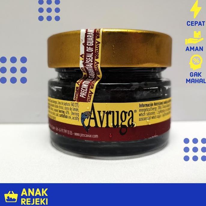 Caviar Avruga 120gr - Pescaviar Telur Ikan Hitam Kaviar Smoked Premium