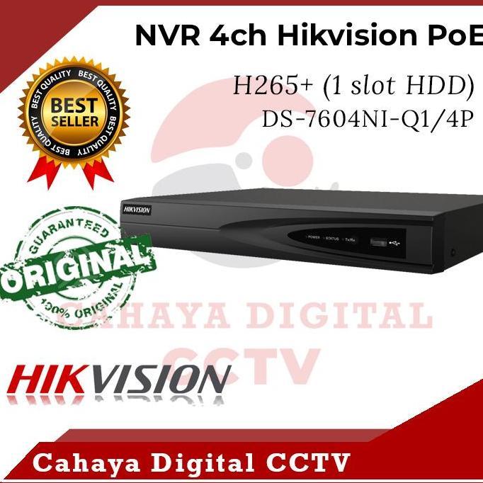 NVR 4ch Hikvision PoE H265+ (1 slot HDD) DS-7604NI-Q1/4P