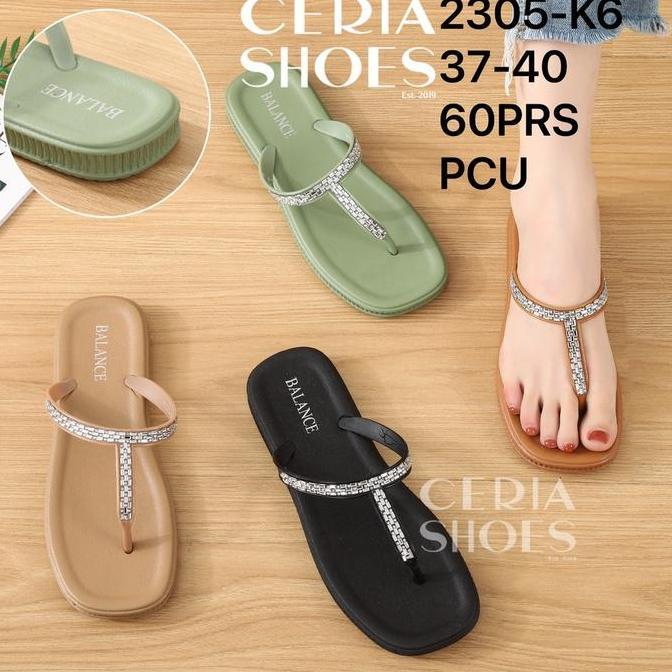 Jelitashoes- Sandal Jepit Wanita Karet Jelly Import Model Tali T Thong Silver List Bahan Ringan Elas