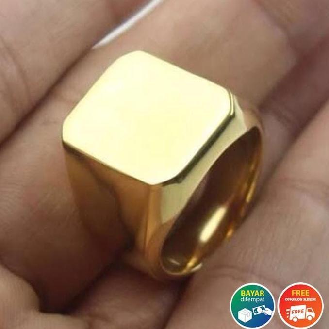 Bisainstan- Cincin Titanium Pria Warna Putih Kuning Hitam Polos Rings