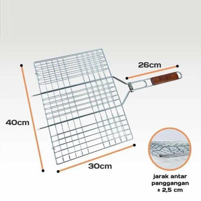 Jepitan Ikan Stainless Ruby   Jepitan Bakaran Ikan  Bakaran Ayam Bakar Kitchenware Promo Premium