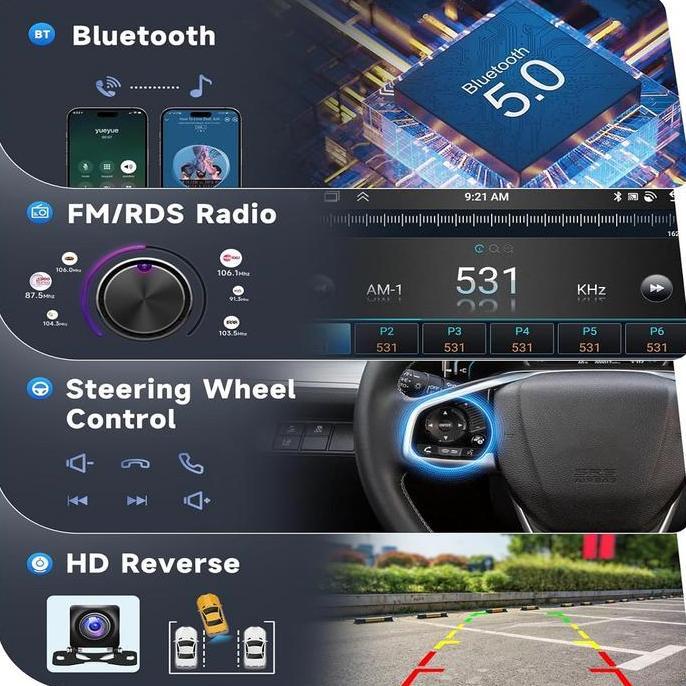 READY Ada Kipas PendinginAcroder Head Unit Android 13 mobil 4G+64G 7/9/10 Inch IPS Layer dengan Kame