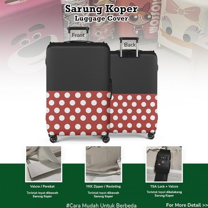 HARGA DISC - Minnie 001 Sarung Koper Cover Pelindung Koper Luggage Cover dengan Perekat Valcro YKK Z
