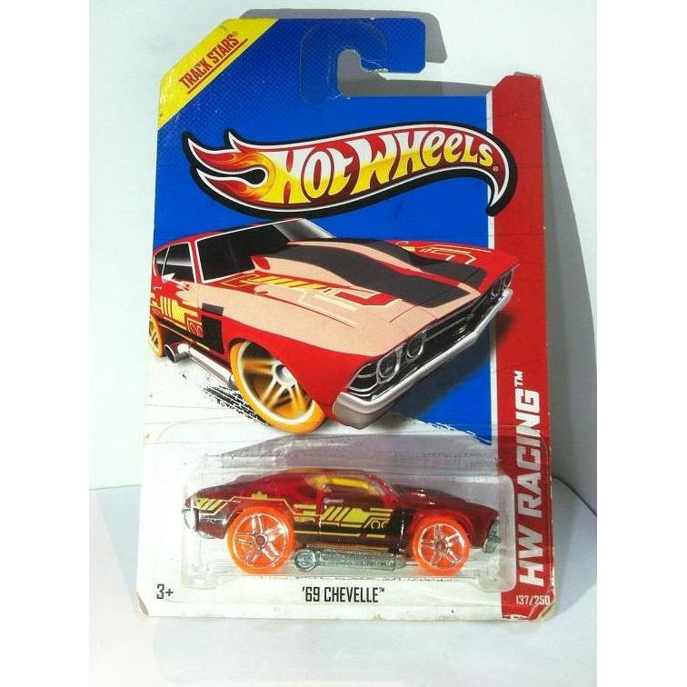 Hot Wheels. 2013 HW Racing X-Raycers - 69 Chevelle. Clear Red MATTEL