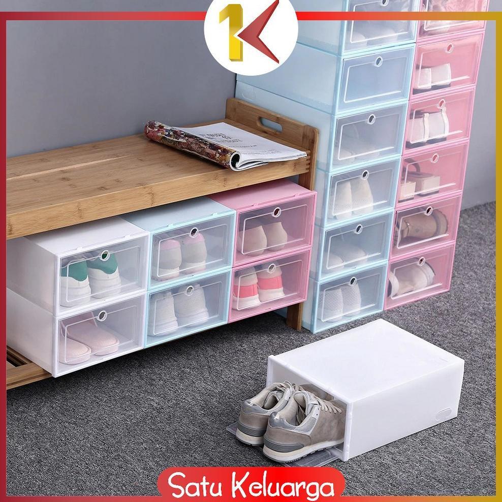 Best Seller` Paket Hemat Sk-C158 Kotak Sepatu Lipat Transparan Tebal Shoes Storage Box Organizer Rak