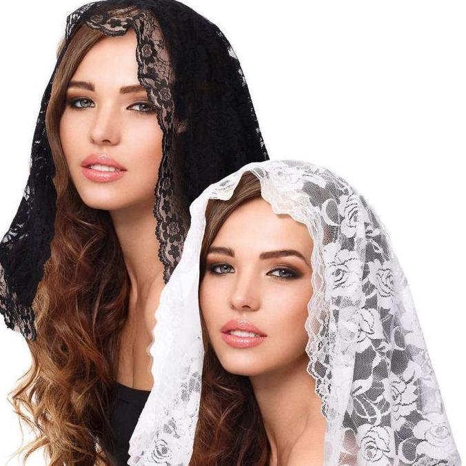 Laristop- Mantila Kerudung Katolik Mantila Katholik Mantilla Katolik Kerudung Misa Mantilla Kerudung