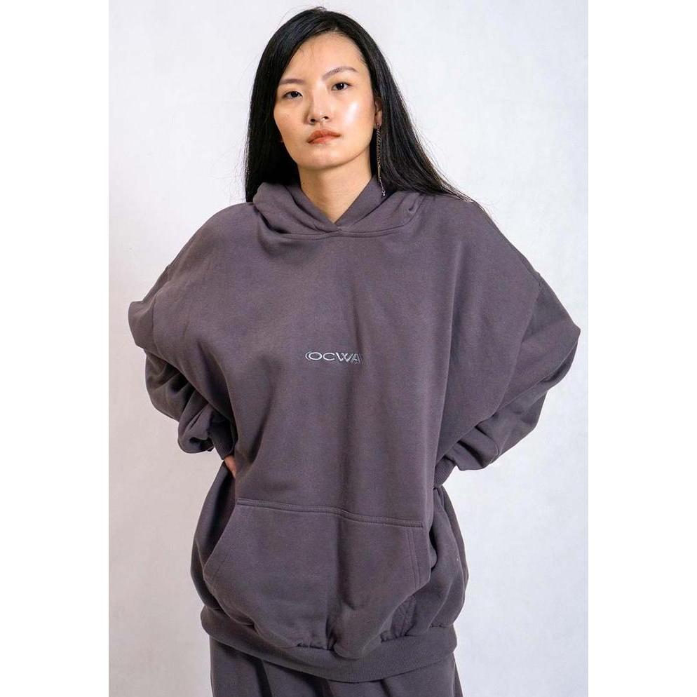 OCWA OVERSIZED HOODIE ASH GREY LOGO