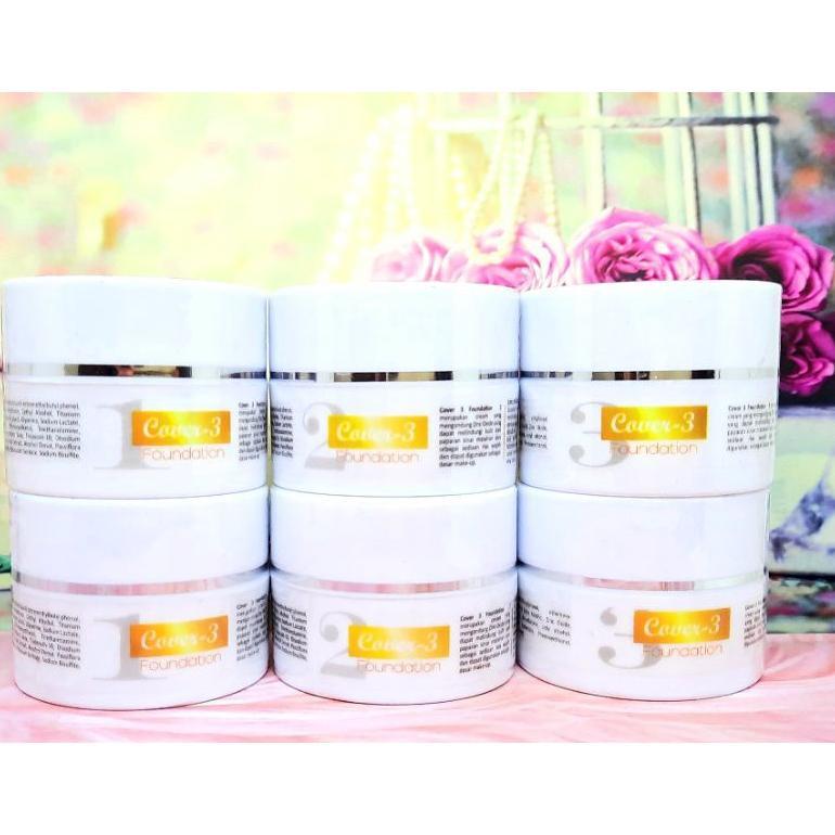 JaminanDonk- COVER 3 SUNSCREEN FOUNDATION ASLIIII  NYAMAN DI WAJAH 2 VARIASI WARNA