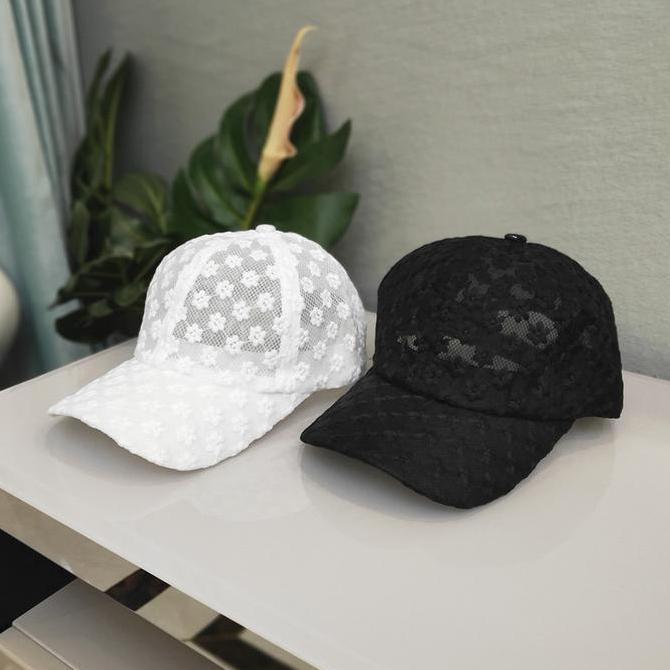 Laristop- Minzo Topi Distro Wanita Korea Baseball Cap Hitam Gaya Jepang Fashion Outfit Casual Aksen 