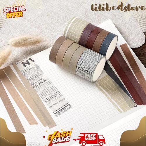 [10PCS] Washi Tape Agugu Vintage Aesthetic 2 Meter Masking Tape Sale