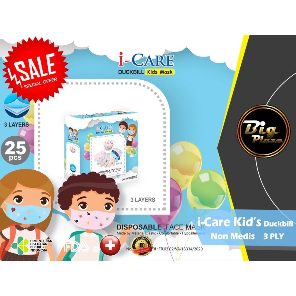 StockNEWS- Duckbill KIDS i-Care 1 Kotak isi 25pcs Masker Anak 3ply Duckbill 3D Untuk 0-8 Tahun - Big