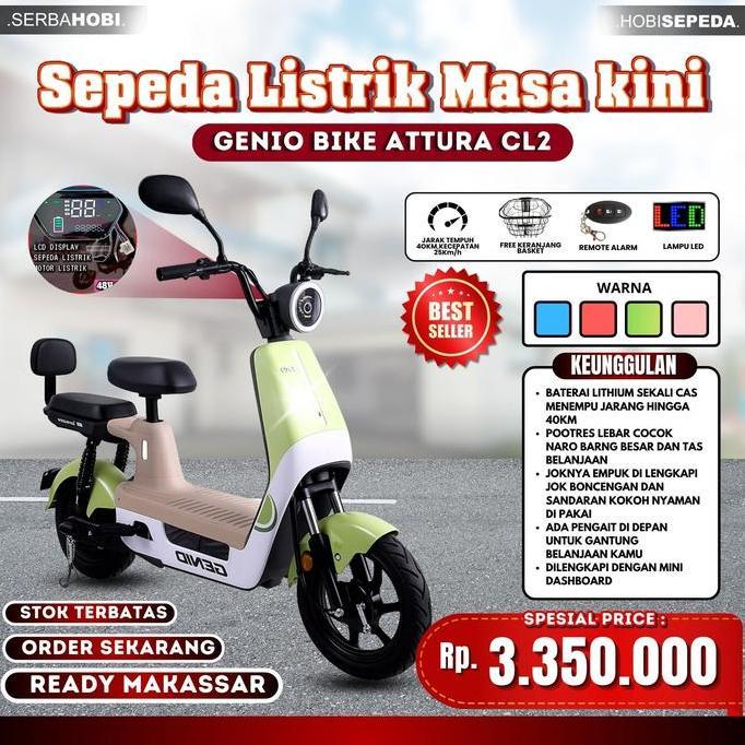 Terlaris Sepeda Listrik Genio Cl2/Best Seller/Sepeda Masa Kini/Motor Listrik