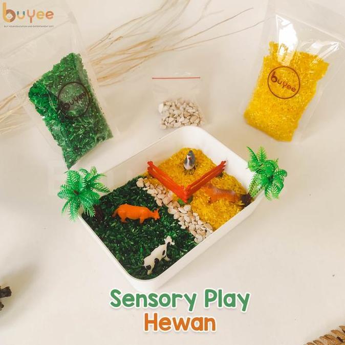 BUYEE GIFT - SENSORY PLAY | SENSORY BIN HEWAN | MAINAN MONTESSORI BERAS DAN HEWAN KODE 1085