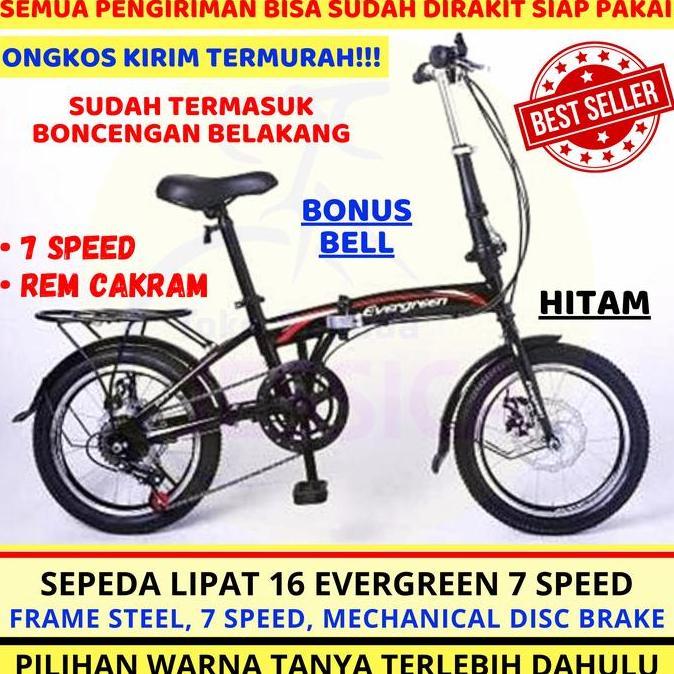 Terlaris Sepeda Lipat 16 Evergreen Gigi 6 Speed Folding Bike 16 Eg Murah