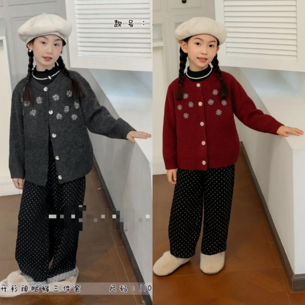 Setelan 3in1 Rajut Cantik Ukuran 110-140 FBS-113