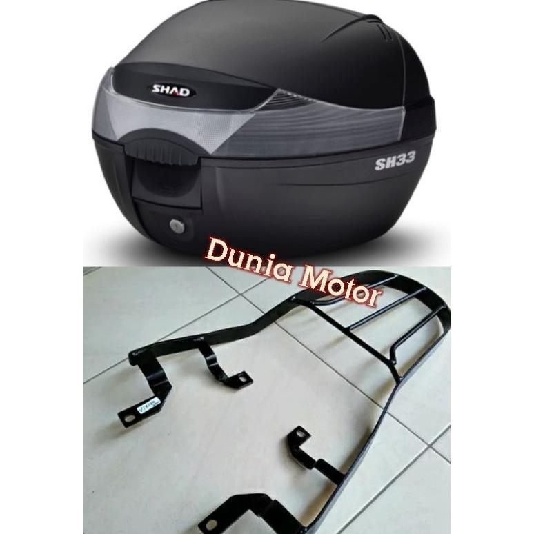 SEPAKET BOX SHAD SH33 SH 33 DAN BREKET BRACKET BOX TERSEDIA UNTUK SEMUA JENIS MOTOR VIXION NEW NVA N