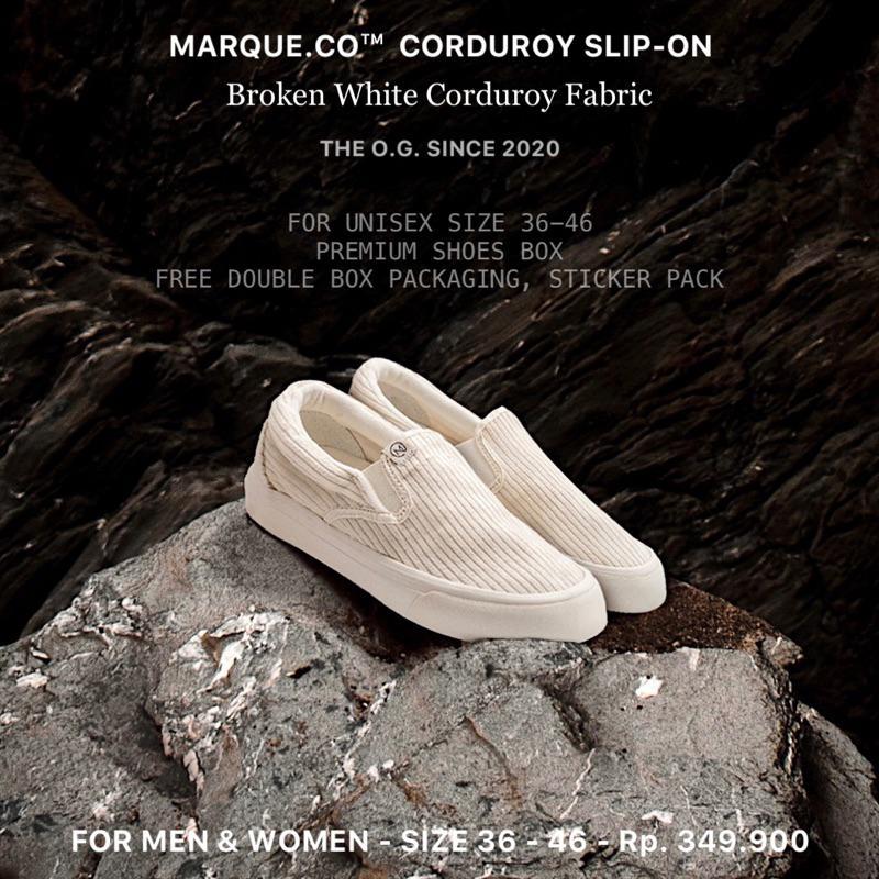 Marque.Co - Sepatu Sneakers Slip On Corduroy Pria Wanita