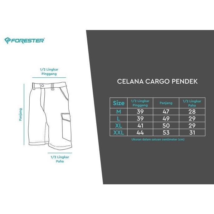 Premium Forester Clf 08436 Celana Pendek Cargo Shorts Pria Santai Distro Hitam Surfing Katun