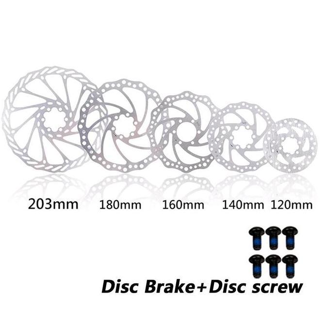 Promo Cakram Rem Sepeda MTB Road Bike Disc Brake Rotor Stainless Steel 120-203mm 6 Bolts Diskon