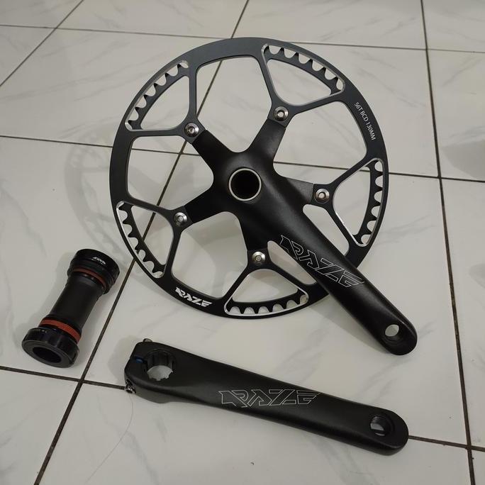 Promo crank sepeda lipat Raze 56T HT2 hitam Diskon