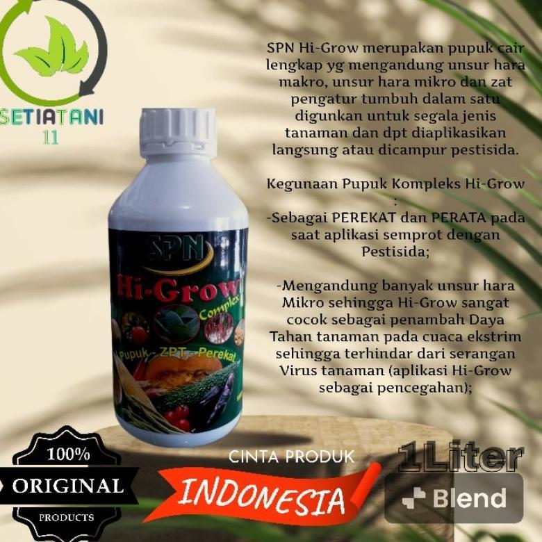 Promo Murah SPN Hi-Grow Pupuk Cair Lengkap Plus ZPT Kemasan 1Liter