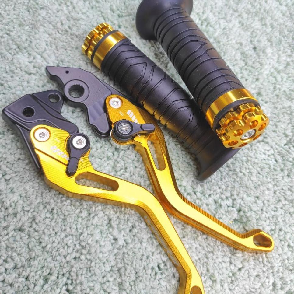 Paket 2in1 Handle Rem Vario 125/150 CBS ISS. Hendel Rem Sisik Vario Full CNC Plus Handgrip Jalu Ring