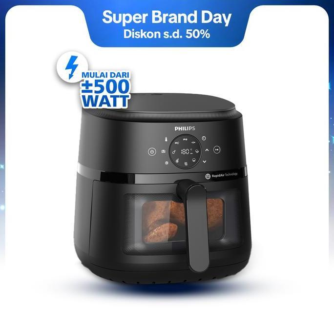 Philips Series 2000 Airfryer 6,2 L - NA230/00 dengan jendela transparan, air fryer multifungsi digit
