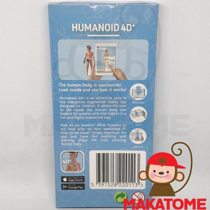 OCTAGON 4D+ AUGMENTED REALITY FLASHCARD HUMANOID HUMAN ORGAN CARDS AR KODE 708